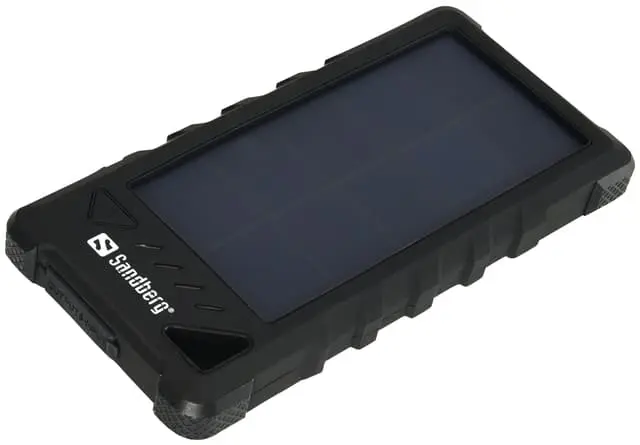 16.000 mAh utendørs solcellebank, svart