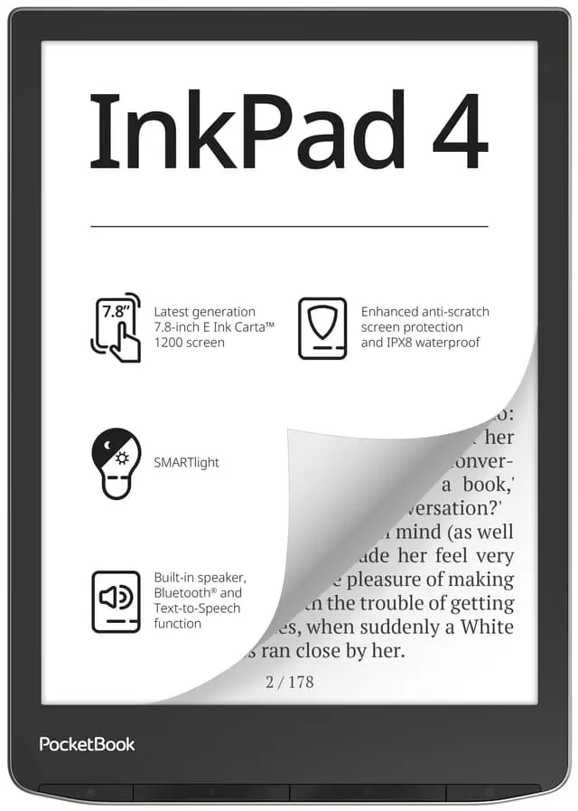 PocketBook InkPad 4 eBook 32GB (sølv)