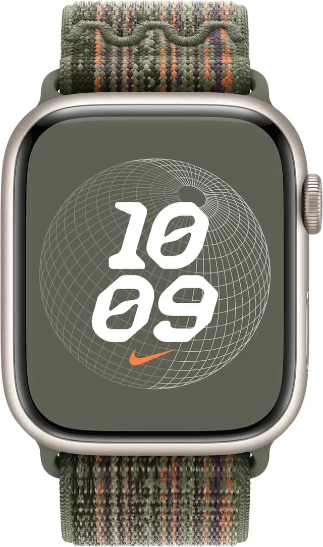 Apple 45mm Nike Sport Loop (Sequoia/oransje)