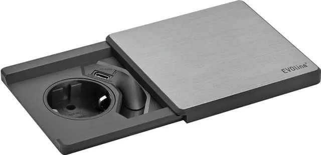 EVOline Square80 stikkontakt (silver)