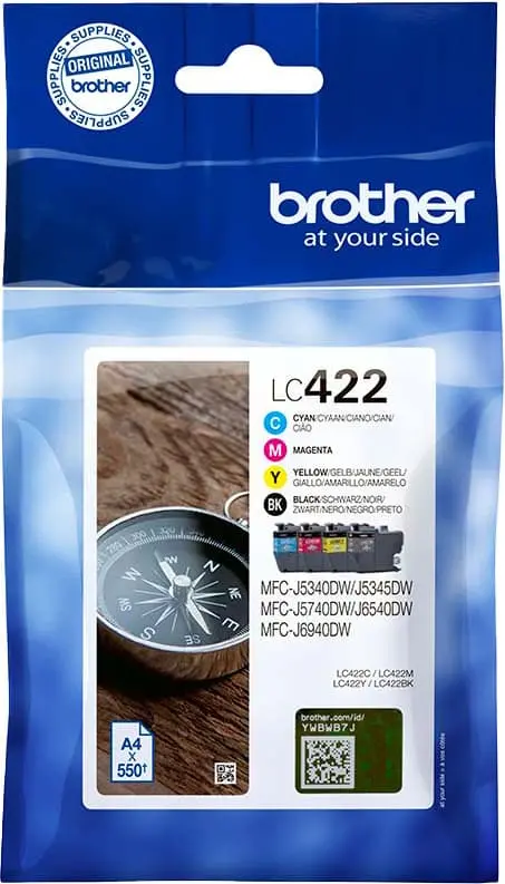 Brother LC422 blekkpatron økonomipakke (sort + multicolor)