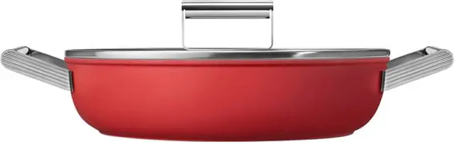 Smeg 50’s Style dyp stekepanne med lokk 28 cm CKFD2811RDM (rød)
