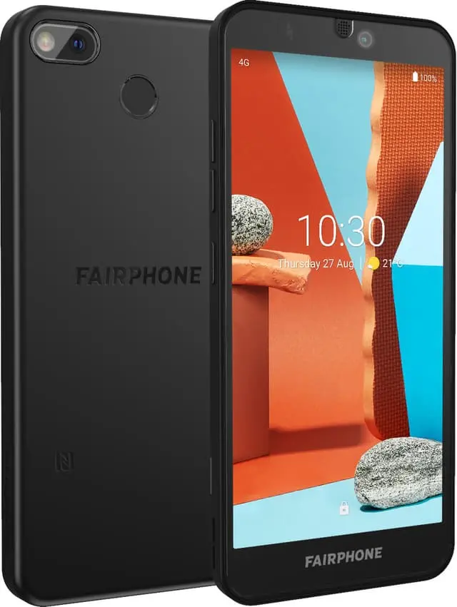 Fairphone 3 Plus smarttelefon (sort)