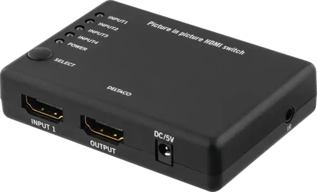 Deltaco 4K Ultra HD HDMI 4:1 switch med Ethernet