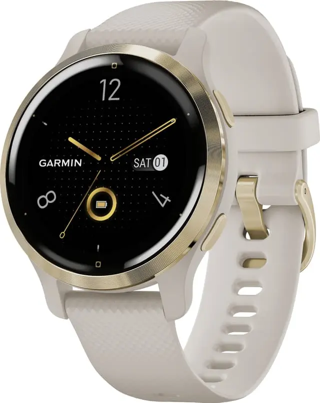 Garmin Venu 2S GPS smartklokke (lys gull/lys sand)