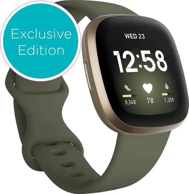 Fitbit Versa 3 smartklokke (soft gold/olive)
