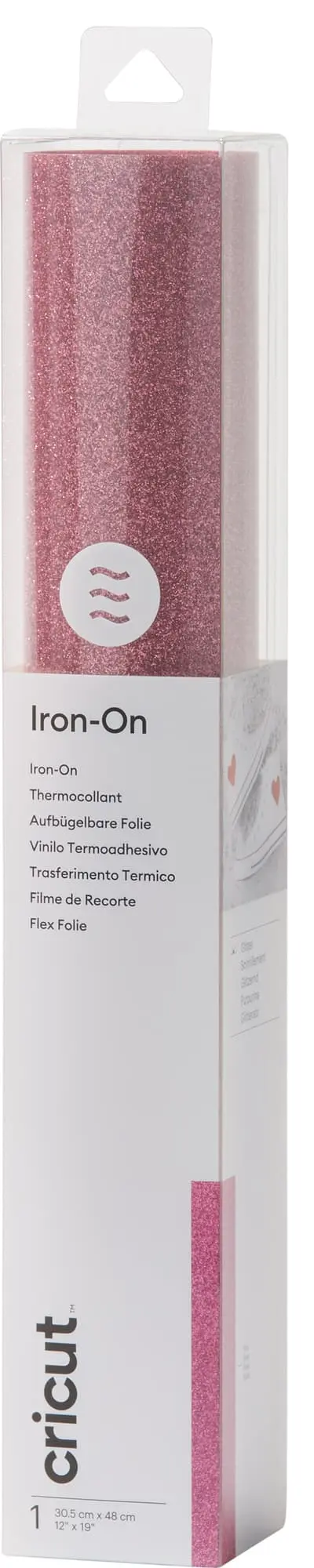 Cricut Iron-On Glitter strykeark 30x48cm (rosa)