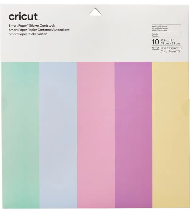 Cricut Smart Sticker klistreark 10-pk. (pastellfarger)
