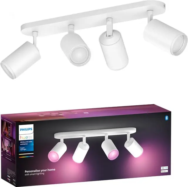 Philips Hue Fugato firedobbelt spotlys 4x4,2W GU10 (hvit)