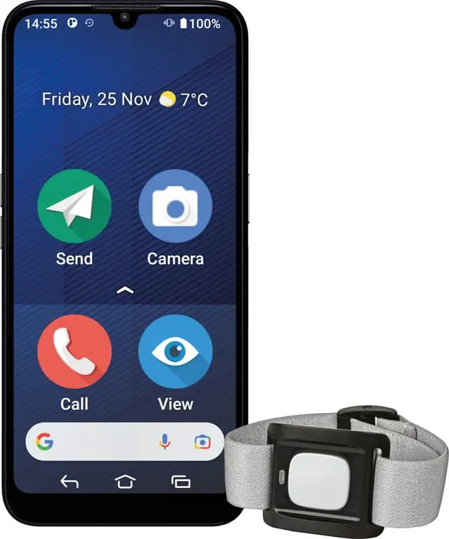 Doro 8210 Secure smarttelefon 4/64GB med alarmutløser (blå)