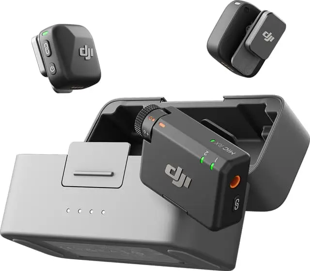DJI Mic Mini lavaliermikrofon, mottaker og ladesett