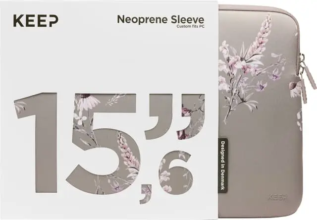 KEEP 15,6" Neoprenetui for bærbar PC (Portabella Flower)