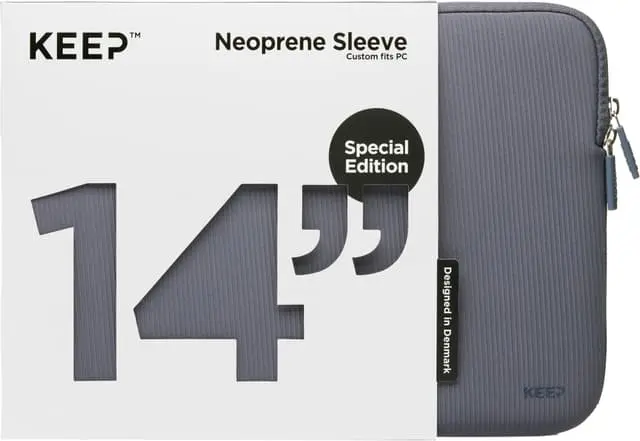 KEEP 14" Neopren/stoffetui for bærbar PC (Blue Granite)