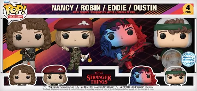Funko Stanger Things actionfigur (Nancy, Robin, Eddie & Dustin)
