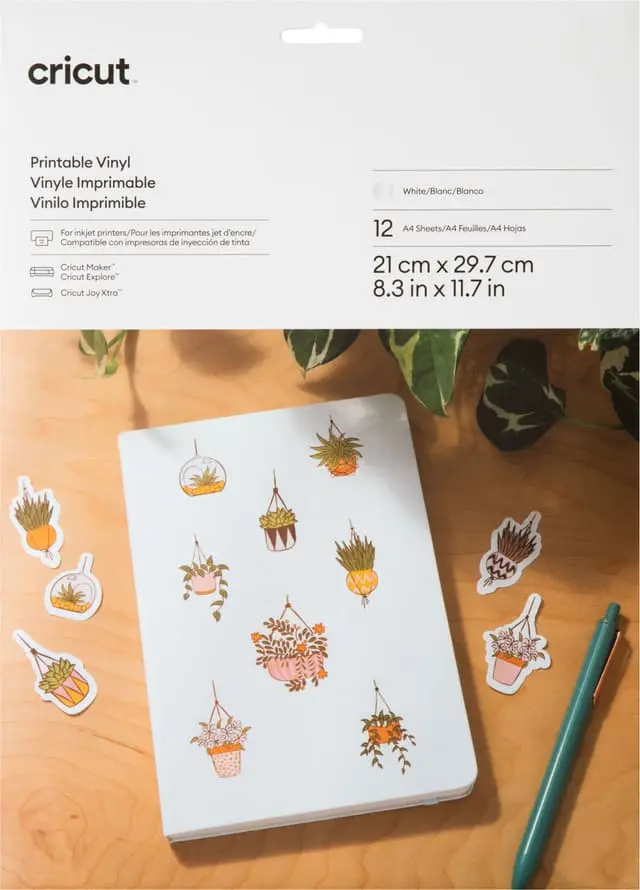 Cricut Printable Vinyl A4-ark tolv-pakning (hvit)