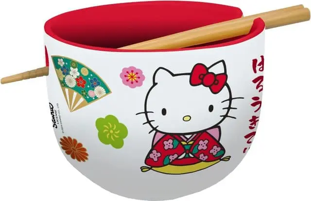 Konix Hello Kitty sett med bolle og spisepinner