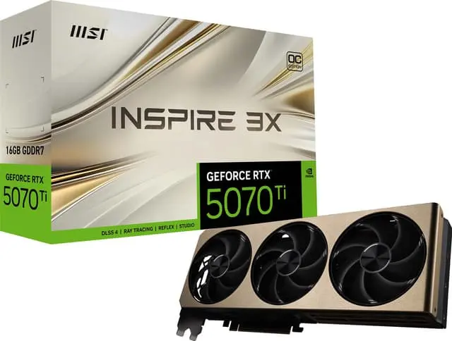 MSI GeForce RTX 5070 Ti 16G INSPIRE 3X OC PLUS grafikkort