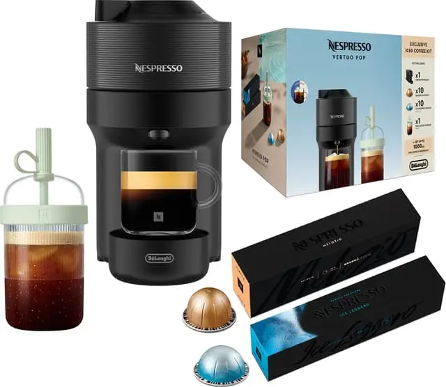 Nespresso Vertuo Pop Iced verdipakke fra DeLonghi ENV90.B (sort)