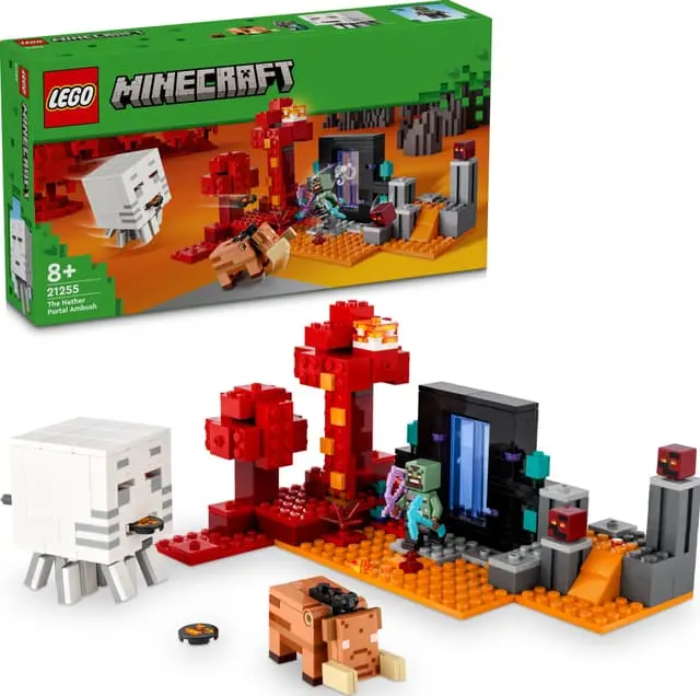 LEGO Minecraft Bakholdsangrep ved underverdenportalen 21255