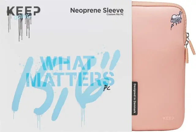 KEEP 15,6’’ neoprenetui for bærbar PC (monkey coral pearl)