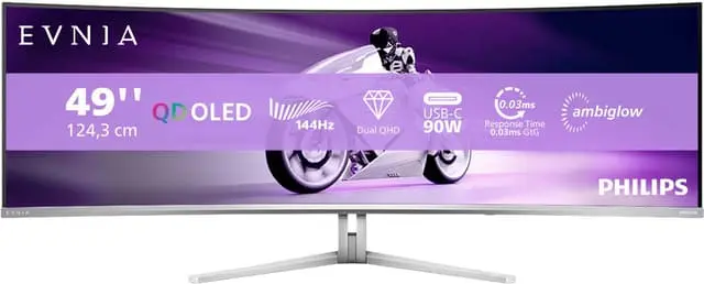 Philips Evnia 49M2C8900L 49" QHD/OLED/144Hz/95W/HAS buet gamingskjerm