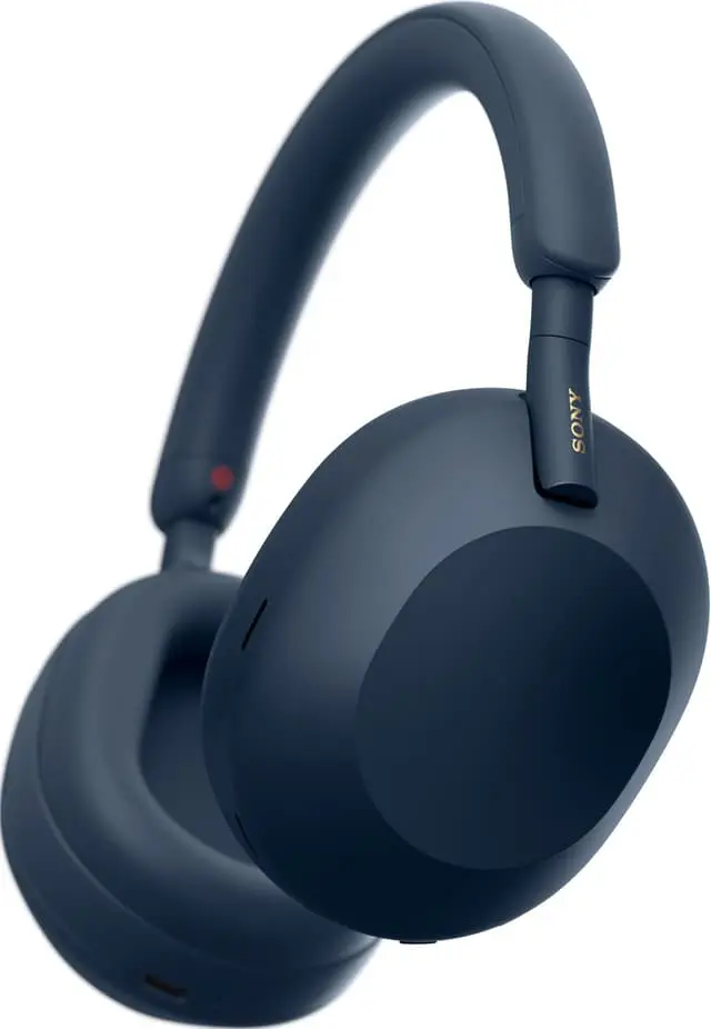 Sony WH-1000XM5 trådløse around-ear hodetelefoner (midnattblå/hardcase)