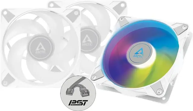 Arctic P12 Slim 120 mm PWM PST A-RGB vifte 3-pakning (hvit)