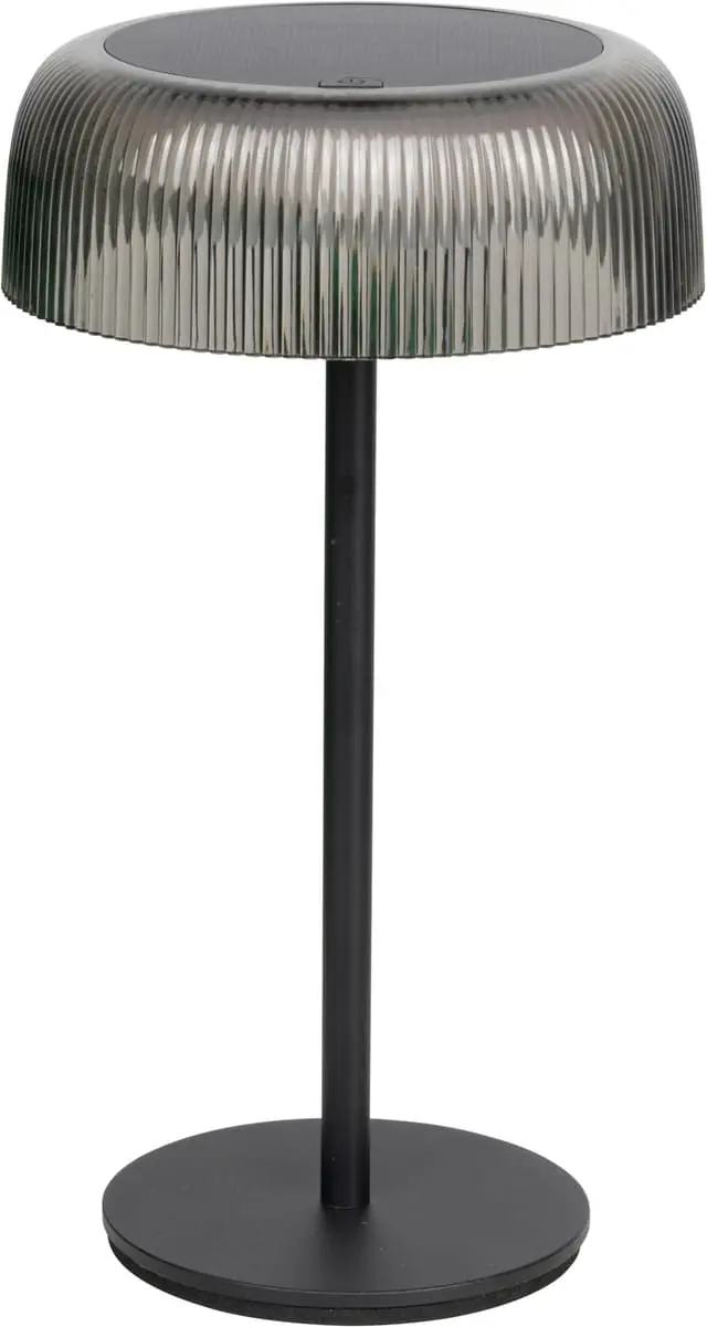 Aura oppladbar bordlampe med solpanel ELC25806 (sort)