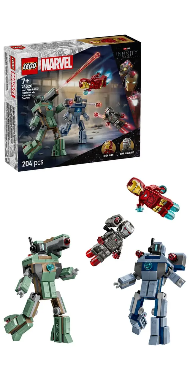 LEGO Marvel Iron Man og War Machine mot Hammer-droner 76320