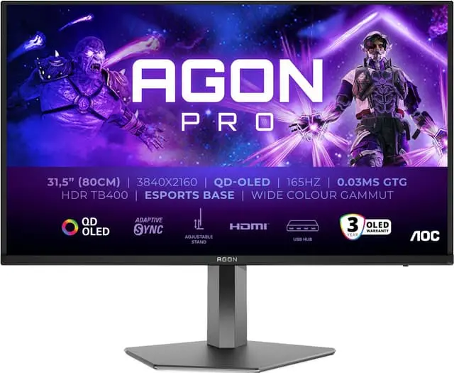AOC AG326UD 32/UHD/OLED/165Hz/0,03ms/HAS gamingskjerm