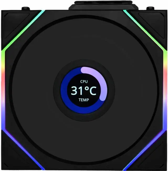 Lian Li UNI TL Wireless LCD 120mm reverse PC vifte (sort)