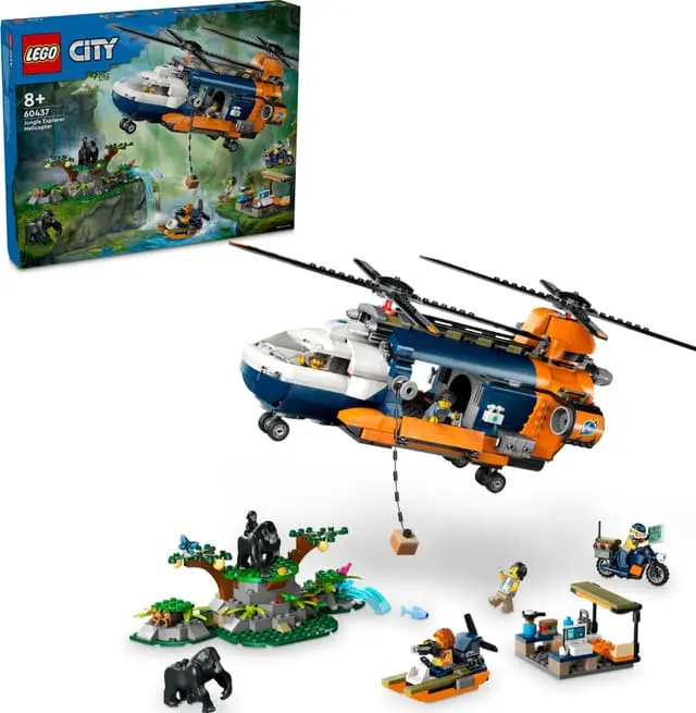 LEGO City Jungelutforskerens helikopter-baseleir 60437