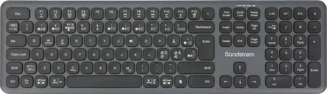 Sandstrøm Dual Mode trådløst tastatur (sort)