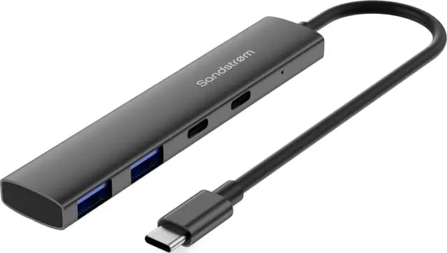 Sandstrøm S2C2AHUB26E 4-i-1 USB-C hub