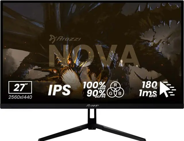 Arozzi Nova QHD | IPS | 180 Hz | 27" gamingskjerm (sort)