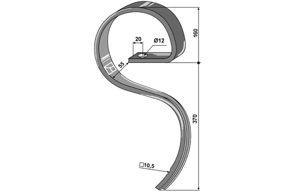 Kverneland S-tand, 32 x 12 mm