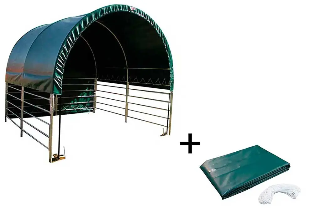 Leskur 4 x 4 x 3,15m med vindnett sideduker