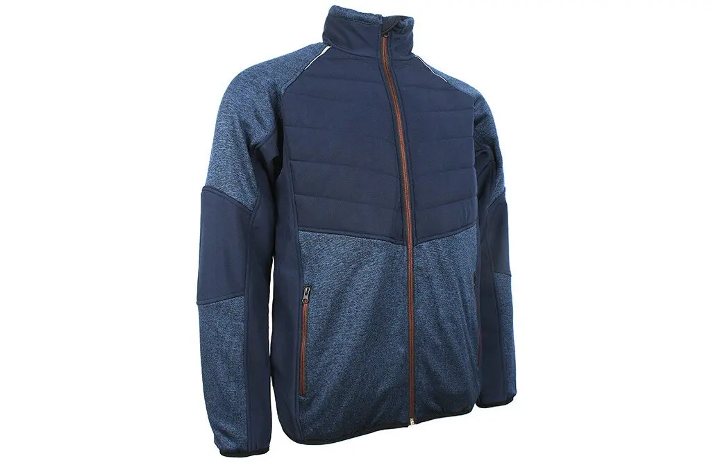 Lyngsøe strikkejakke med softshell blå str M