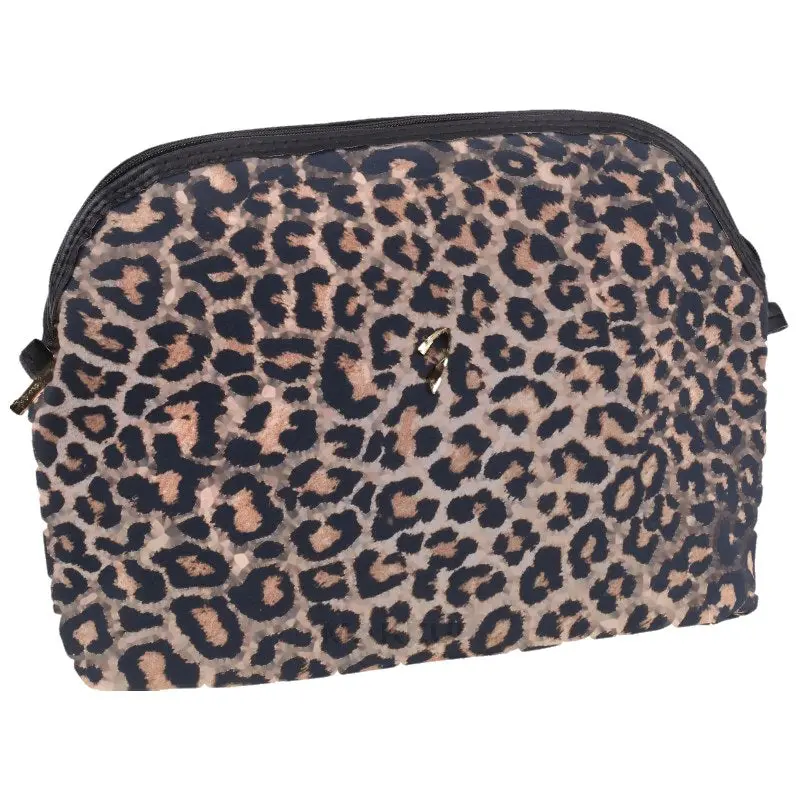 Beauty case con stampa leopardata 27x20x8 cm, A4349VT Janeke Chic Spotted Quilted Pouch