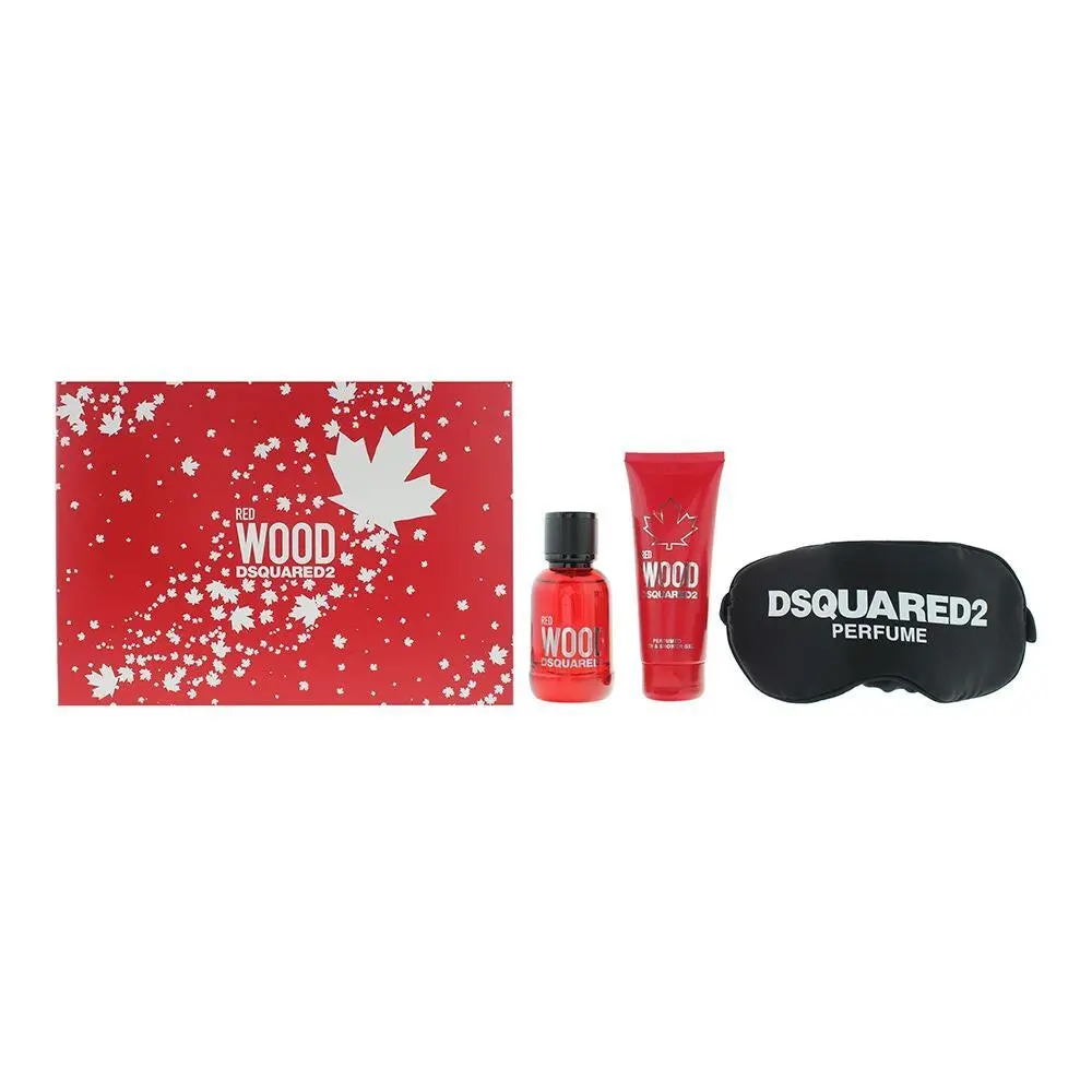 Dsquared2 Red Wood Donna 50 ml + Gel & Shampoo 2 in 1 50 ml + Maschera notte — Set Eau de Toilette