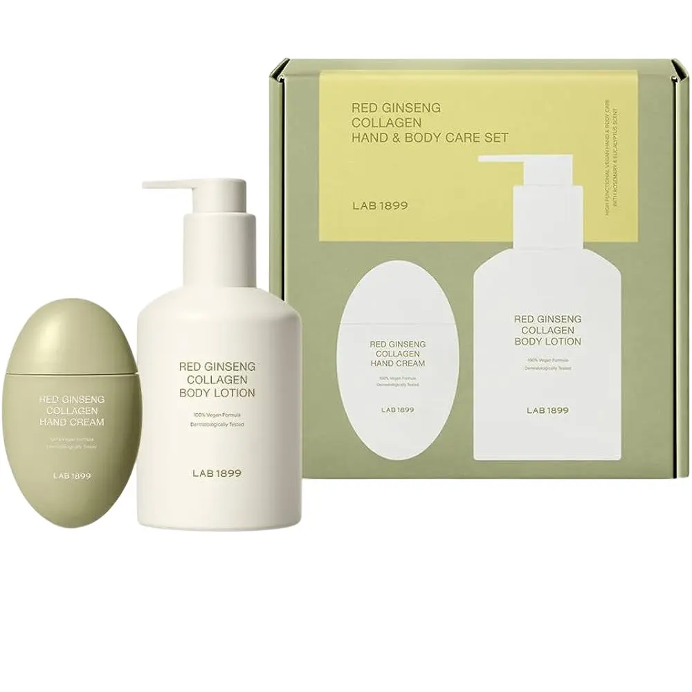 Lab 1899 Set Lozione corpo idratante al collagene ginseng rosso 250 ml + Crema mani al collagene ginseng rosso