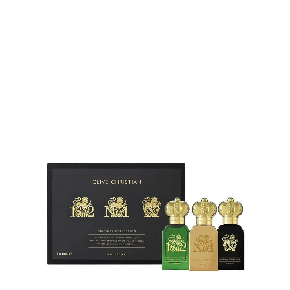 Clive Christian Original Feminine Traveller Set Donna 3pz 10ml — Eau de Parfum