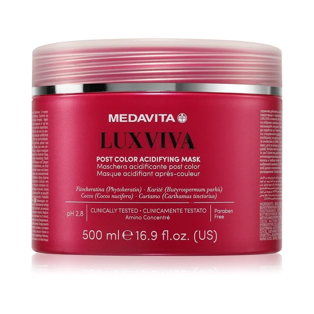 Medavita LUXVIVA Post Color Acidifying 500 ml — Maschera Capelli