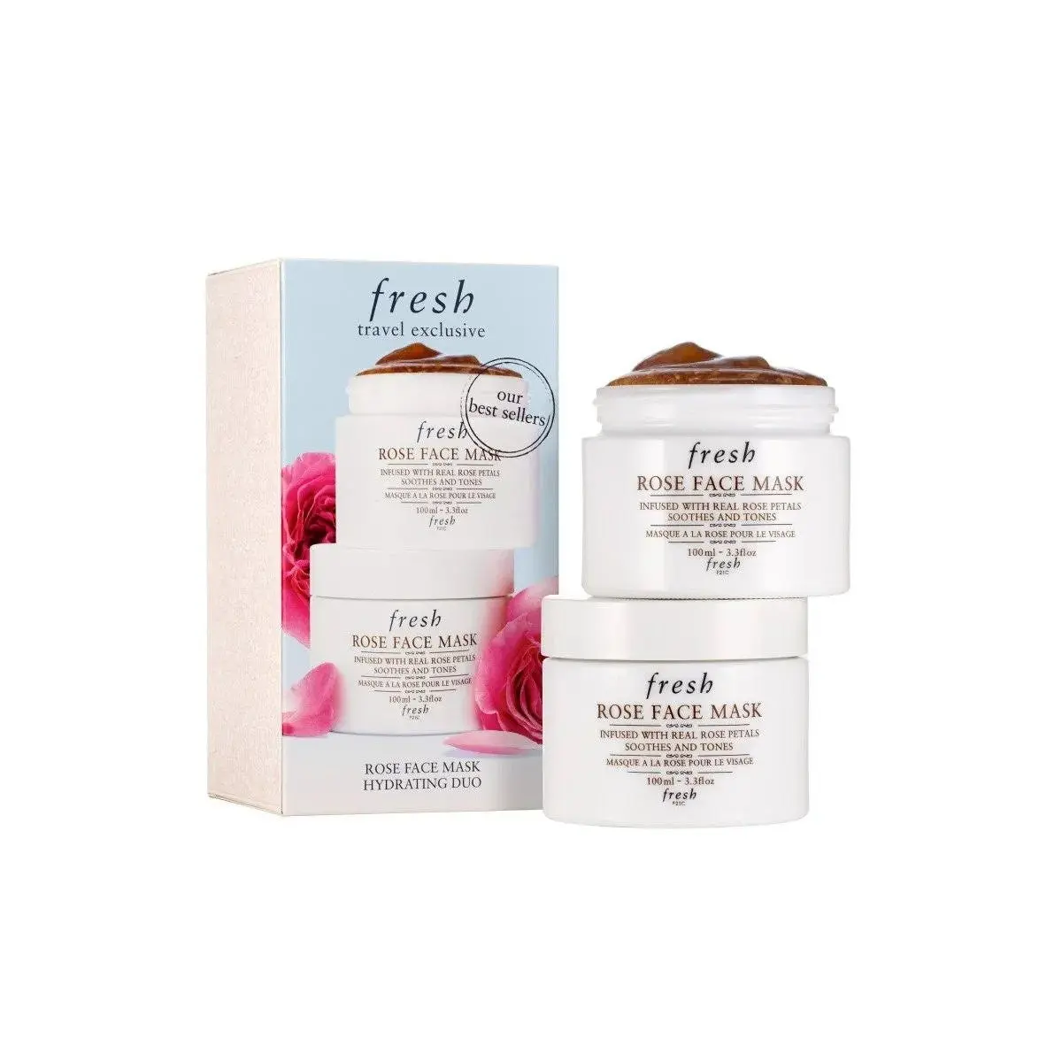 Fresh Rose Maschera Crema Lenitiva 100 ml 2 pezzi Set