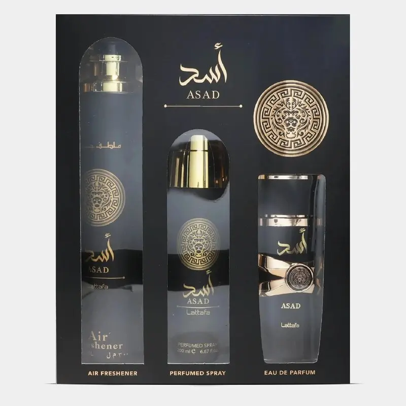 Lattafa Asad set EDP 100 ml + deodorante 200 ml + air freshener 300 ml spray