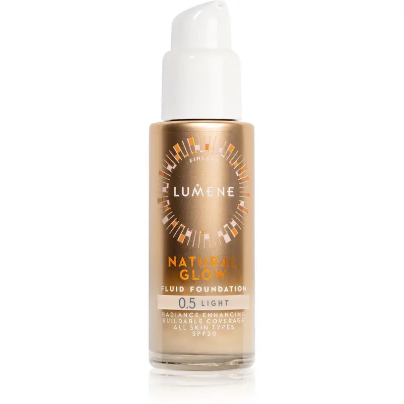 Lumene Natural Glow — fondotinta illuminante effetto naturale SPF 20 tonalità 0.5 Light (Cool) 30 ml