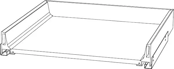 Skuff tandem lav 80cm f/124mm front inkl skinner
