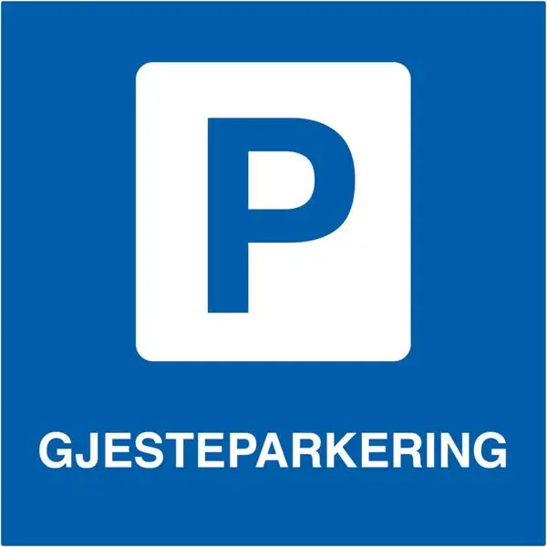 Skilt gjesteparkering 50x50 cm 3 mm alu-sandwich plate med refleks