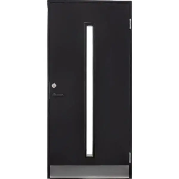 Ytterdør funkis glass 9x21h svart ncs s9000-n lås 565 syl 1275