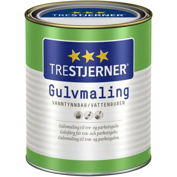 Gulvm halvbl klassisk hvit base 2.7l maling for gulv